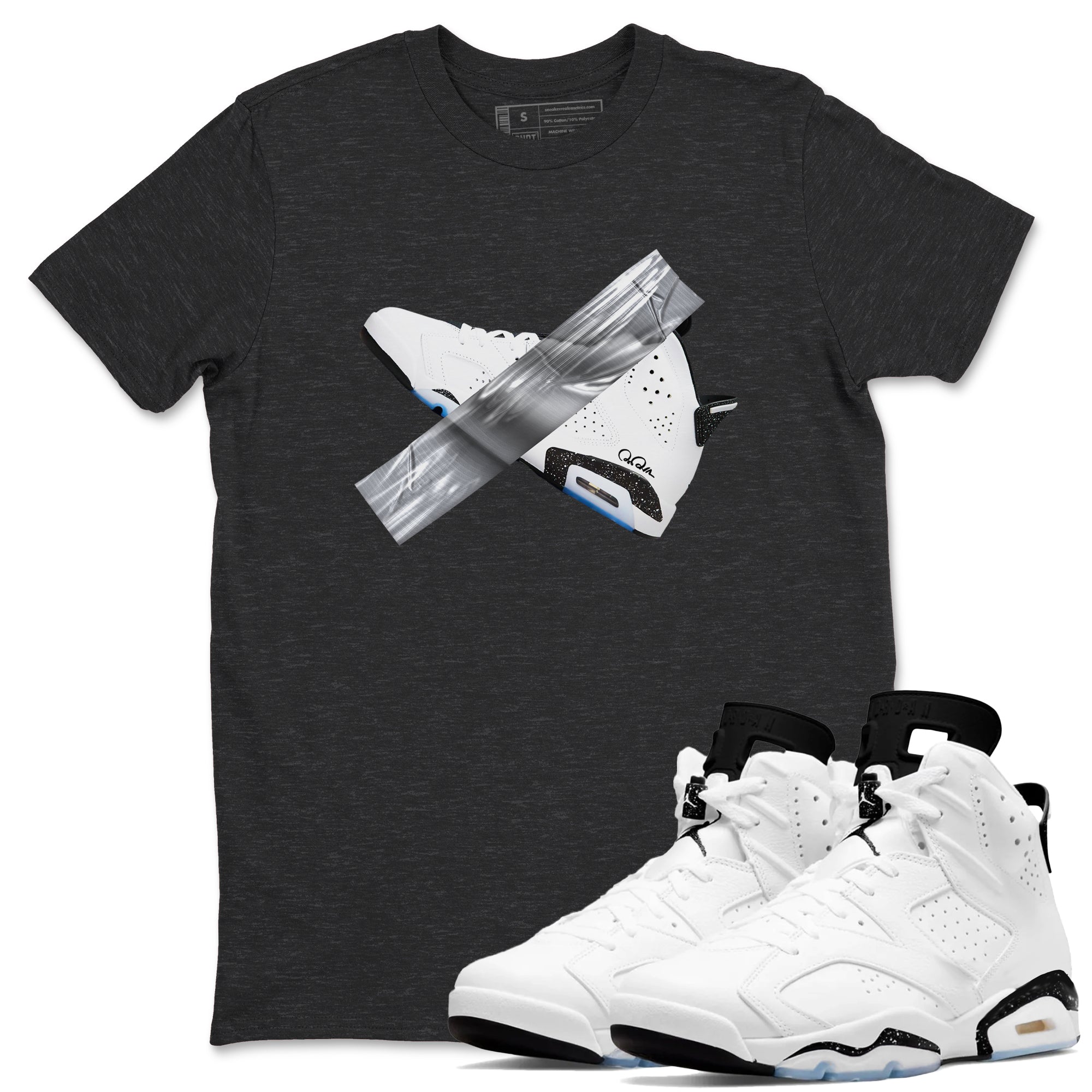 Duct Tape snkmatch Tees - Air Jordan 6 White Black
