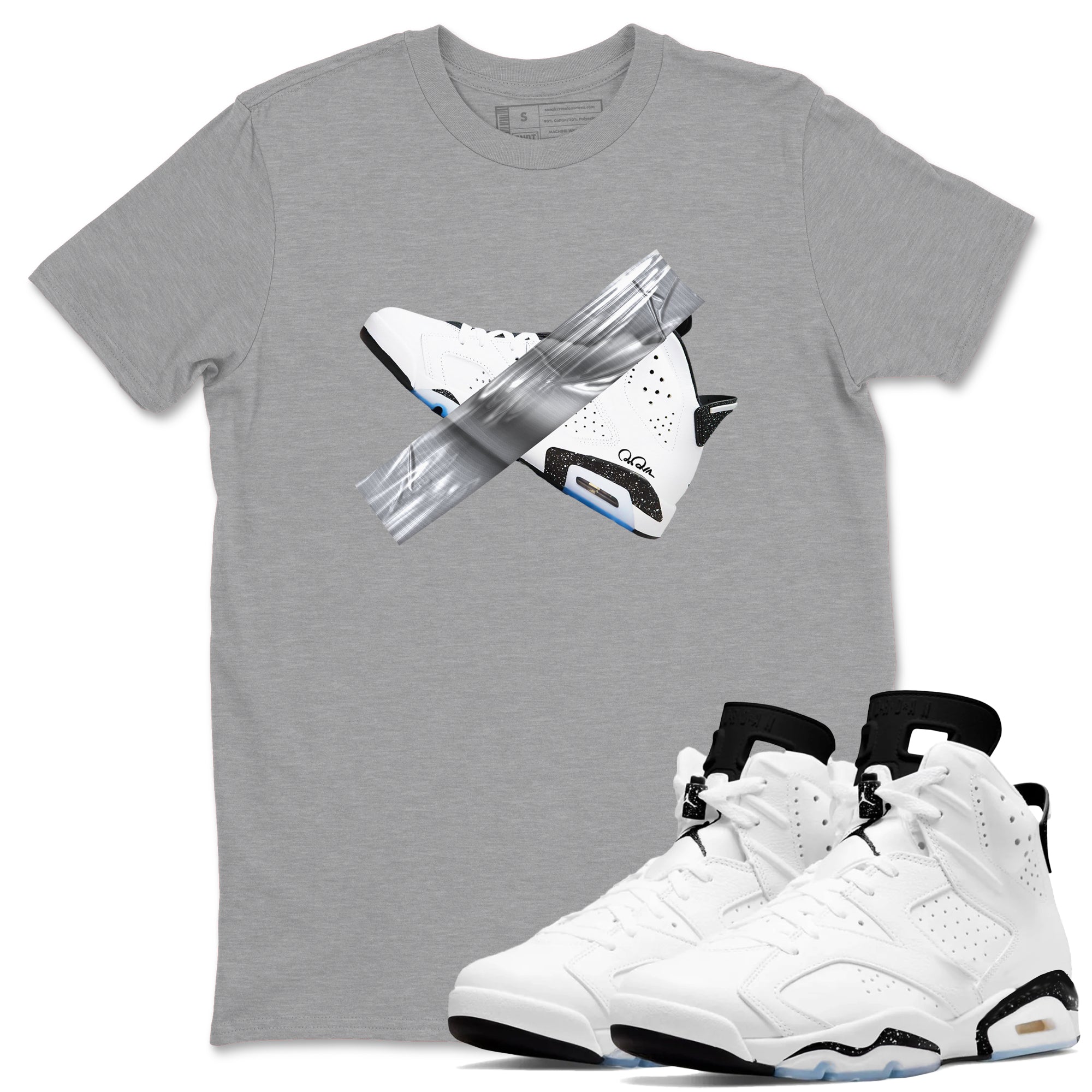 Duct Tape snkmatch Tees - Air Jordan 6 White Black