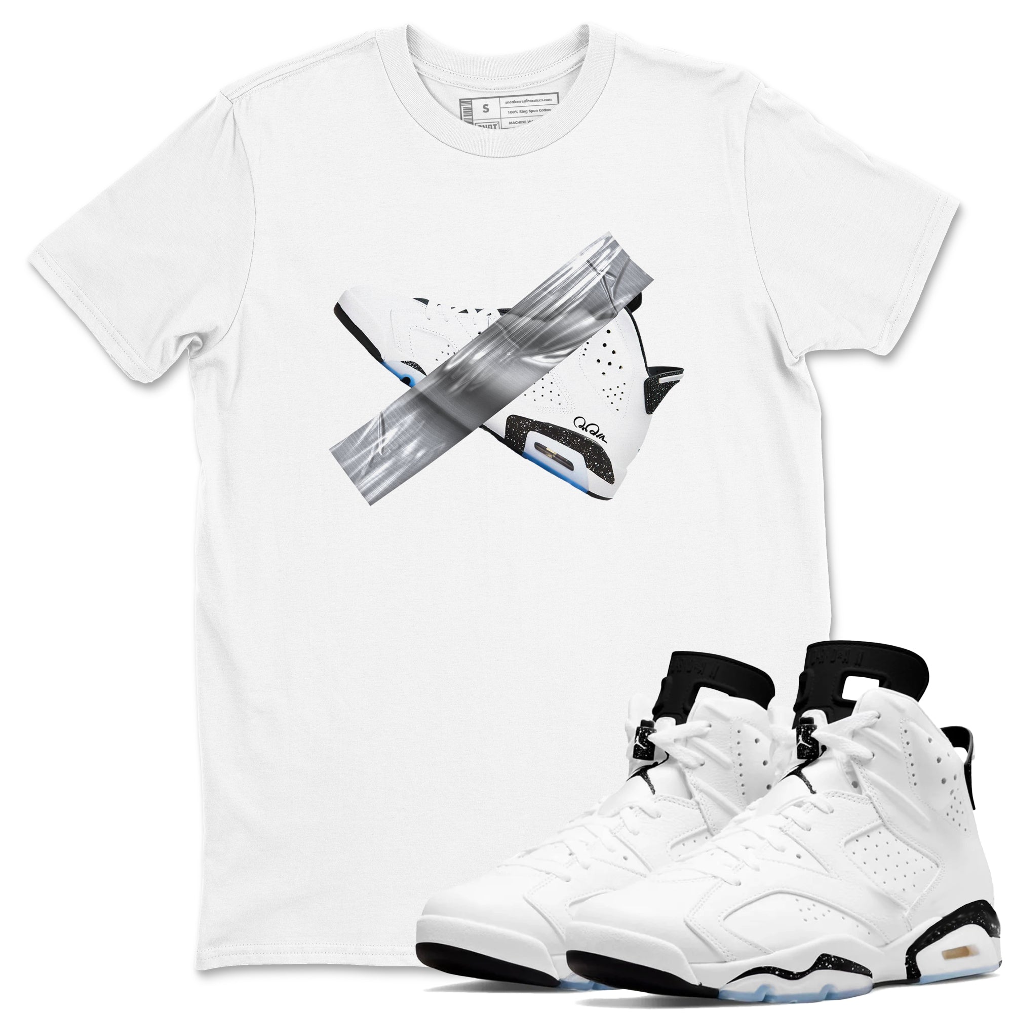 Duct Tape snkmatch Tees - Air Jordan 6 White Black