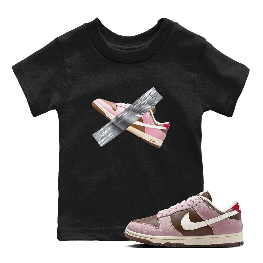 Duct Tape snkmatch Tees Kids - Dunk Cacao Wow And Pink Foam