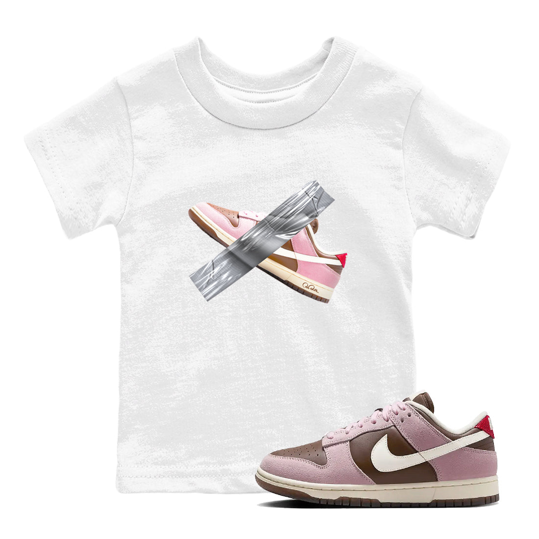 Duct Tape snkmatch Tees Kids - Dunk Cacao Wow And Pink Foam
