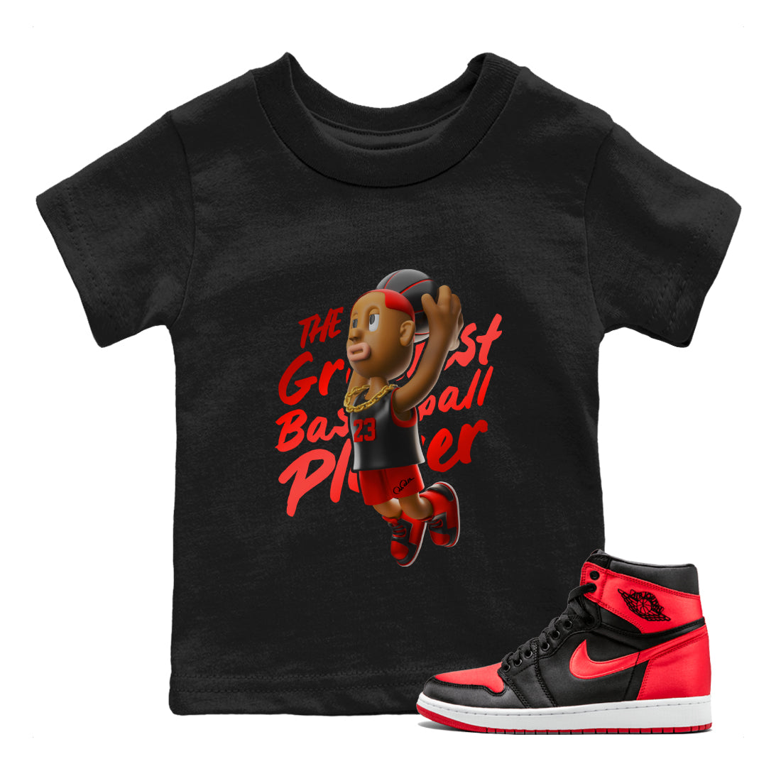 Dunkshot Boy Kids Tops - Air Jordan 1 Satin Bred