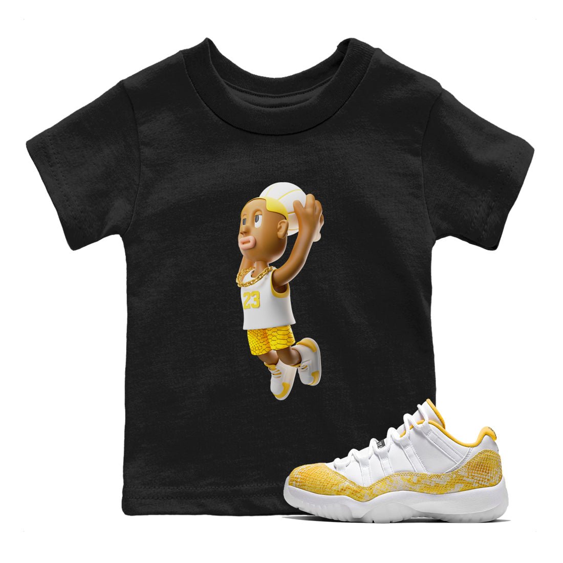 Dunkshot Boy Kids Tops - Air Jordan 11 Yellow Python