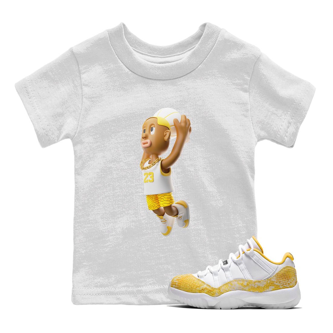 Dunkshot Boy Kids Tops - Air Jordan 11 Yellow Python