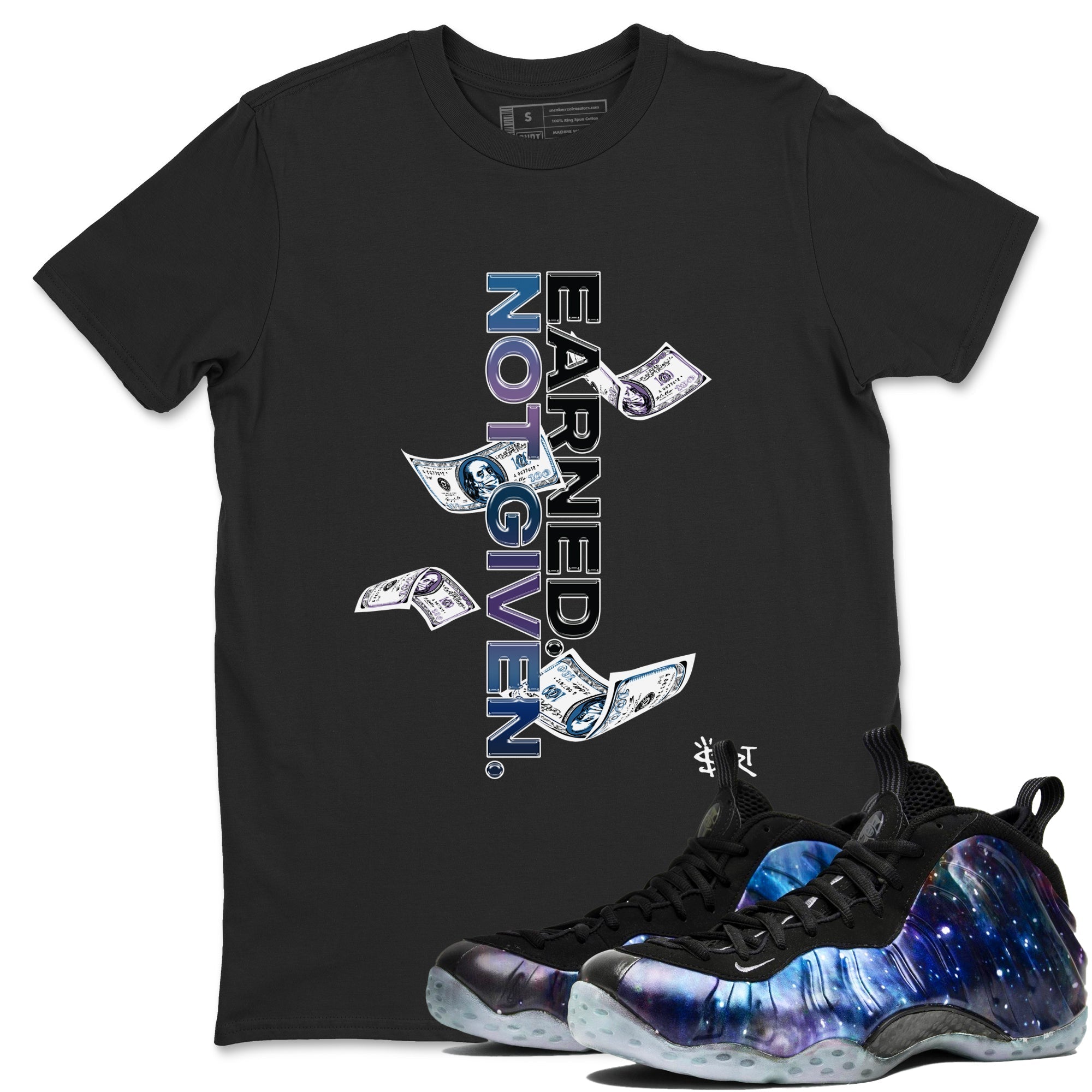 Earned Not Given snkmatch Tees - Air Foamposite One Galaxy