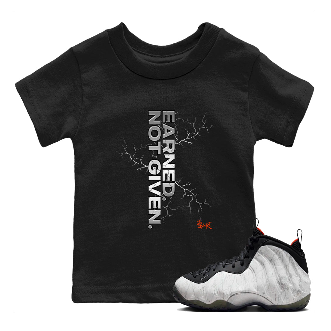 Earned Not Given snkmatch Tees Kids - Air Foamposite One Jin