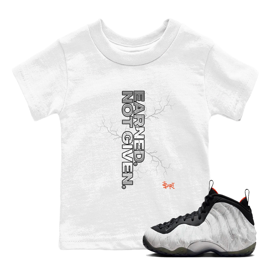 Earned Not Given snkmatch Tees Kids - Air Foamposite One Jin