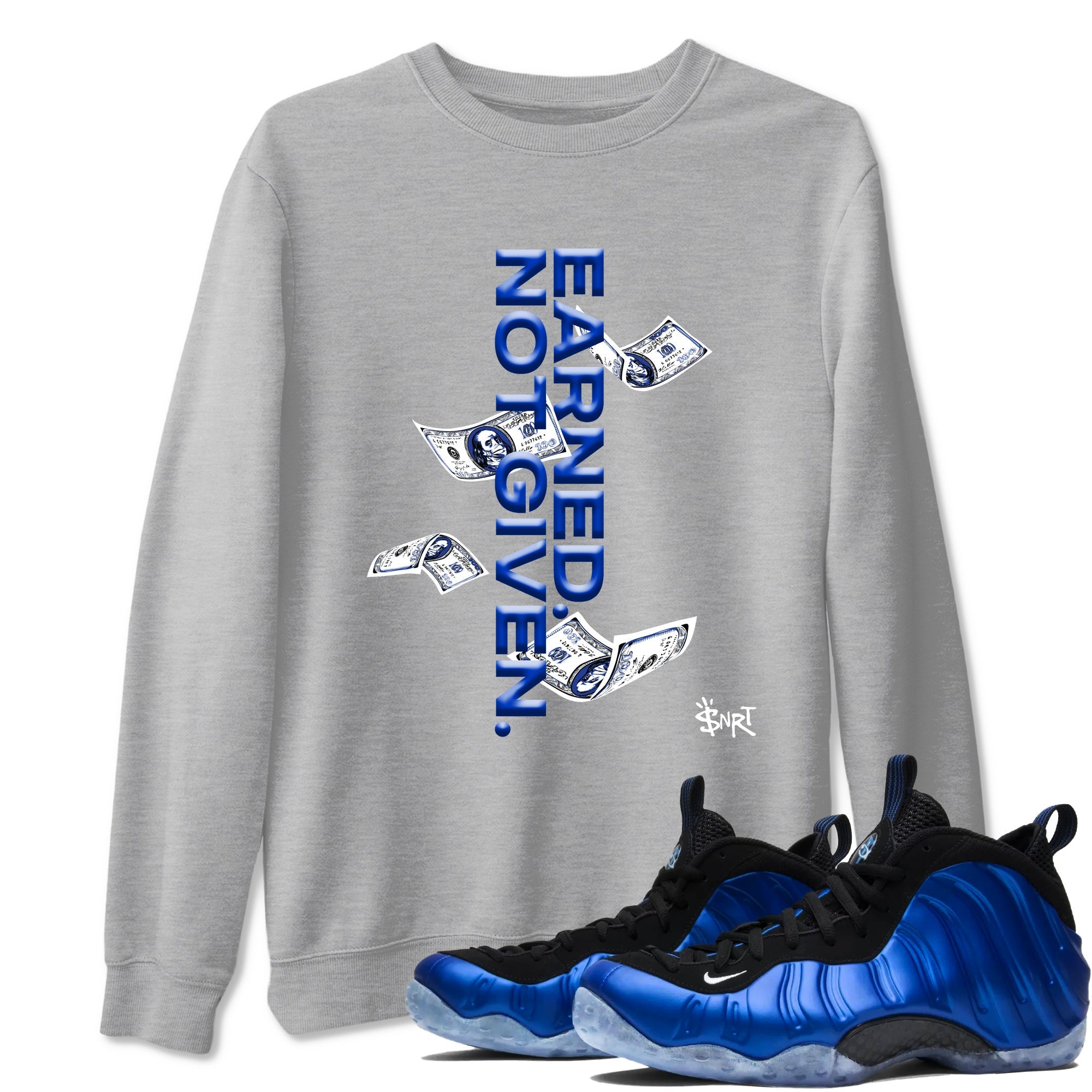 Earned Not Given snkmatch Tees - Air Foamposite One Royal
