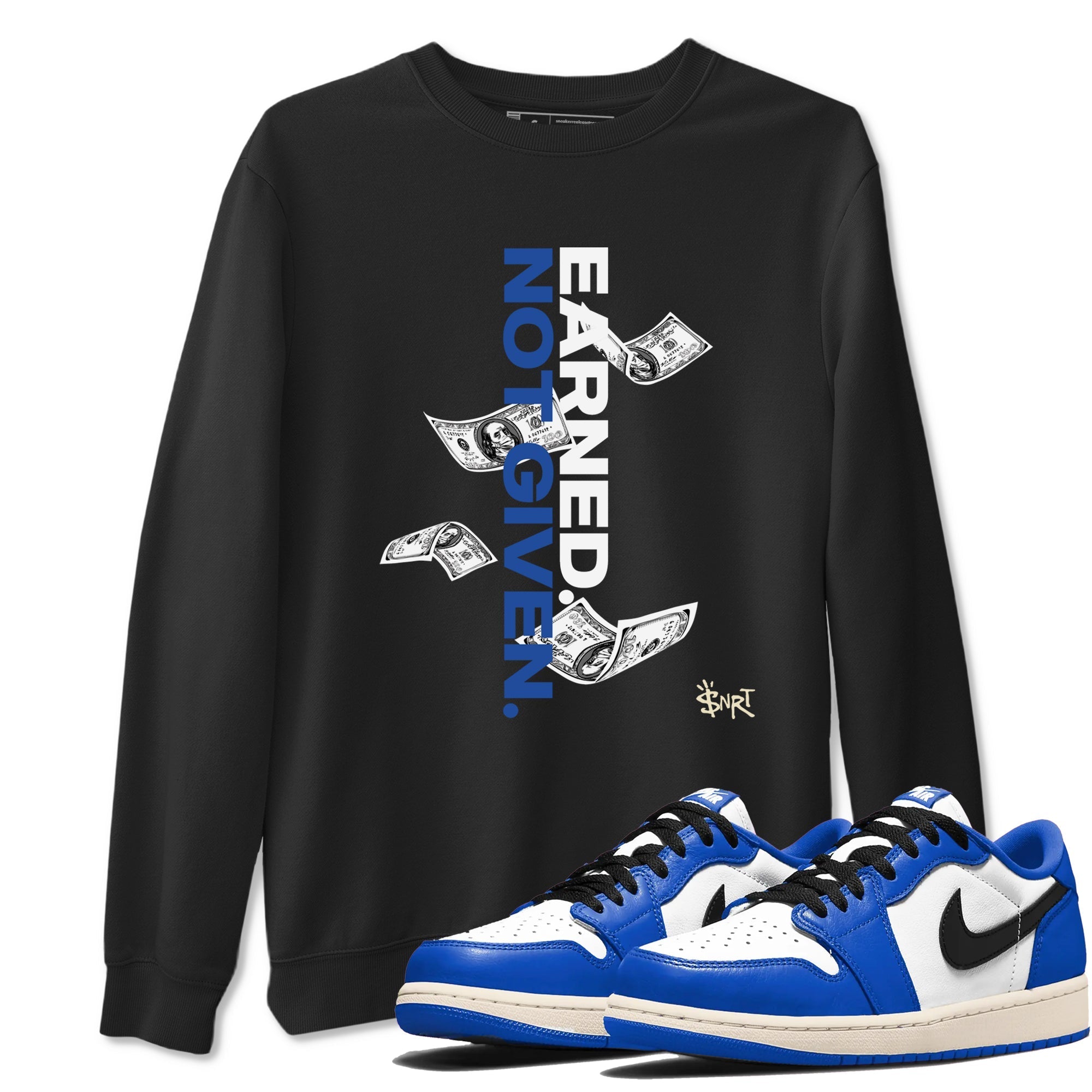 Earned Not Given snkmatch Tees - Air Jordan 1 Game Royal