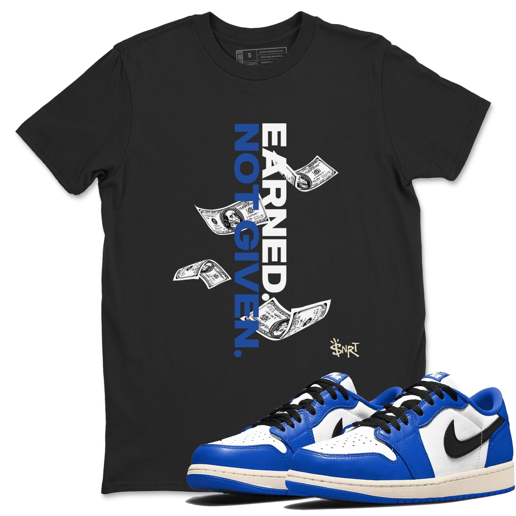 Earned Not Given snkmatch Tees - Air Jordan 1 Game Royal