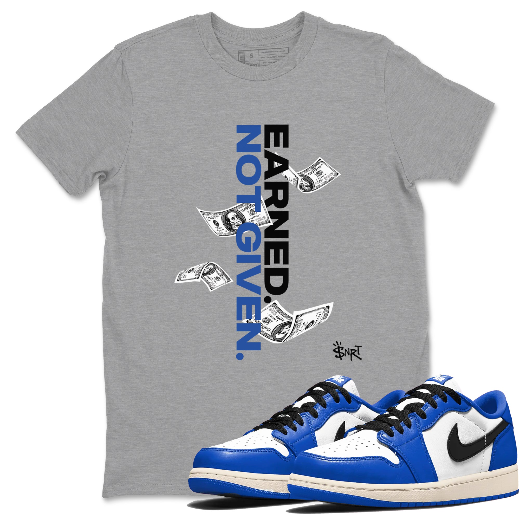 Earned Not Given snkmatch Tees - Air Jordan 1 Game Royal