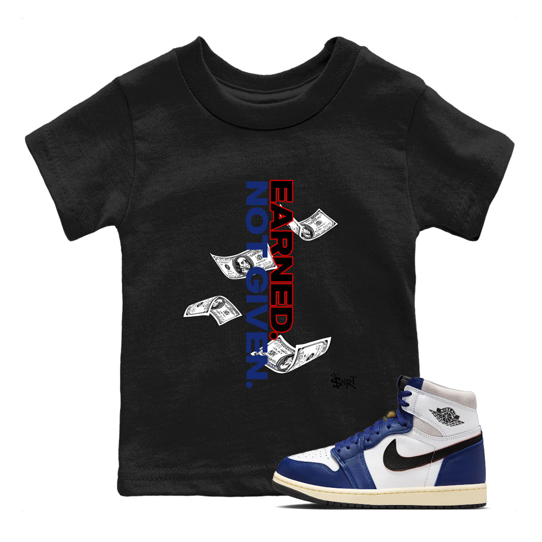 Earned Not Given snkmatch Tees Kids - Air Jordan 1 Rare Air