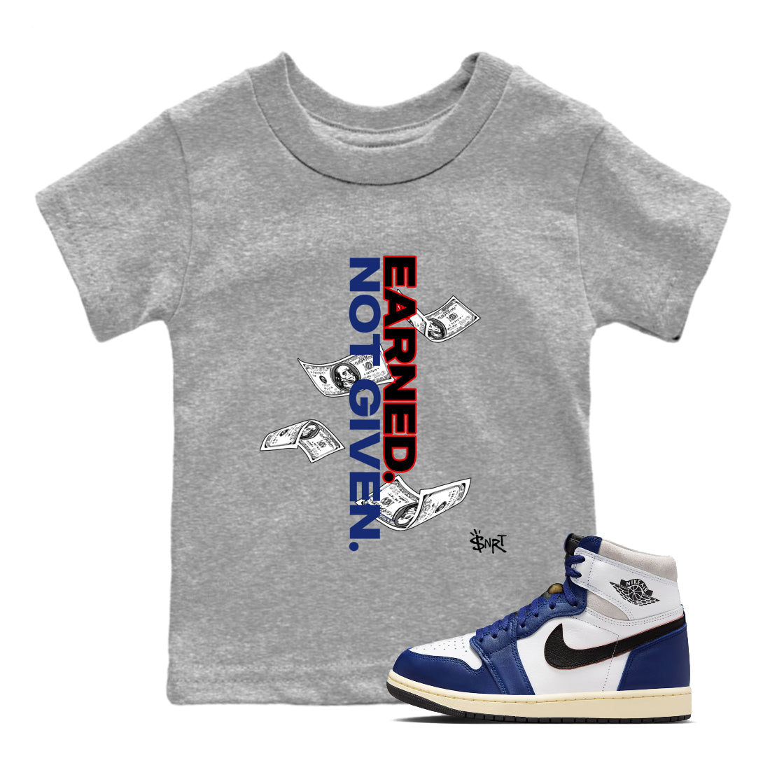 Earned Not Given snkmatch Tees Kids - Air Jordan 1 Rare Air