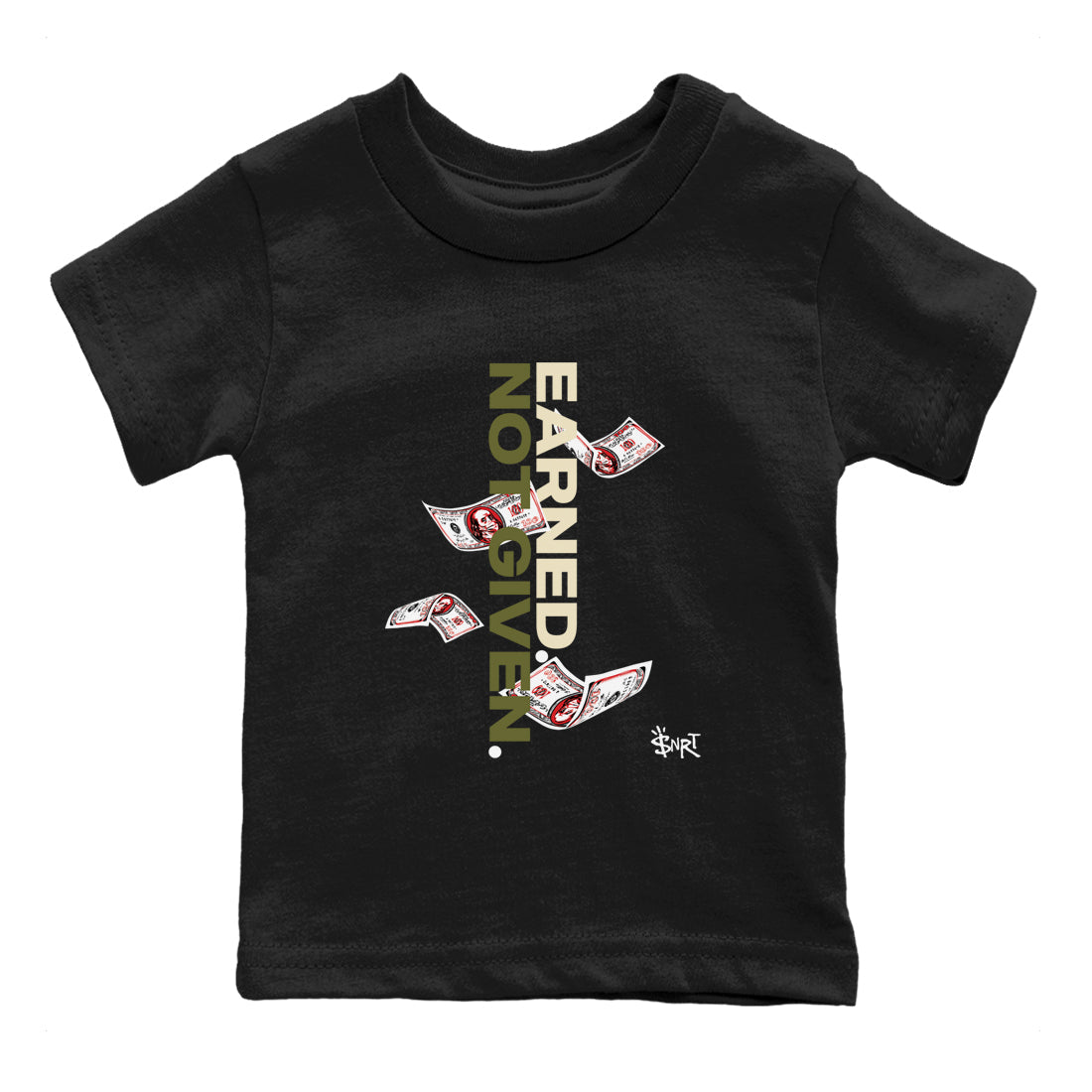 Earned Not Given snkmatch Tees Kids - Air Jordan 1 Travis Scott Medium Olive