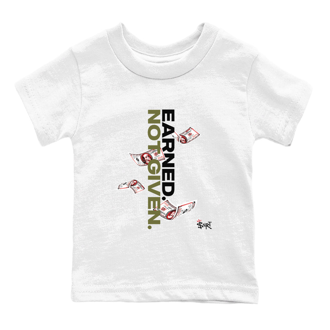 Earned Not Given snkmatch Tees Kids - Air Jordan 1 Travis Scott Medium Olive