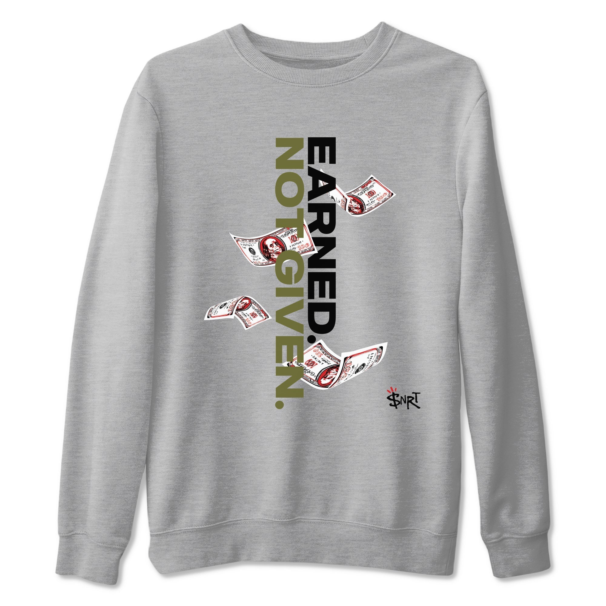 Earned Not Given snkmatch Tees - Air Jordan 1 Travis Scott Medium Olive