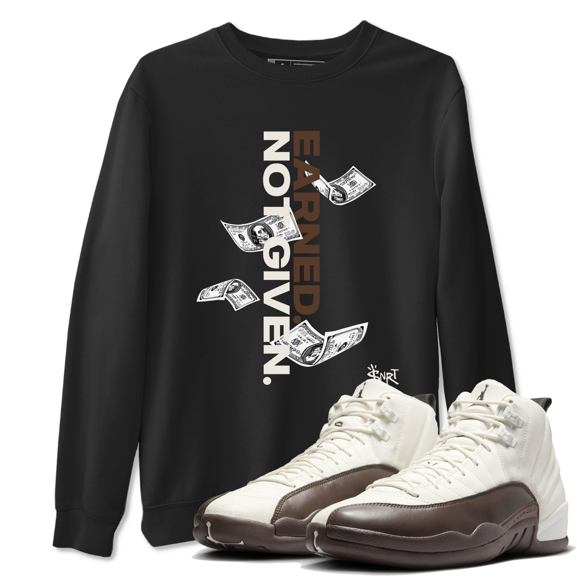 Earned Not Given snkmatch Tees - Air Jordan 12 Baroque Brown