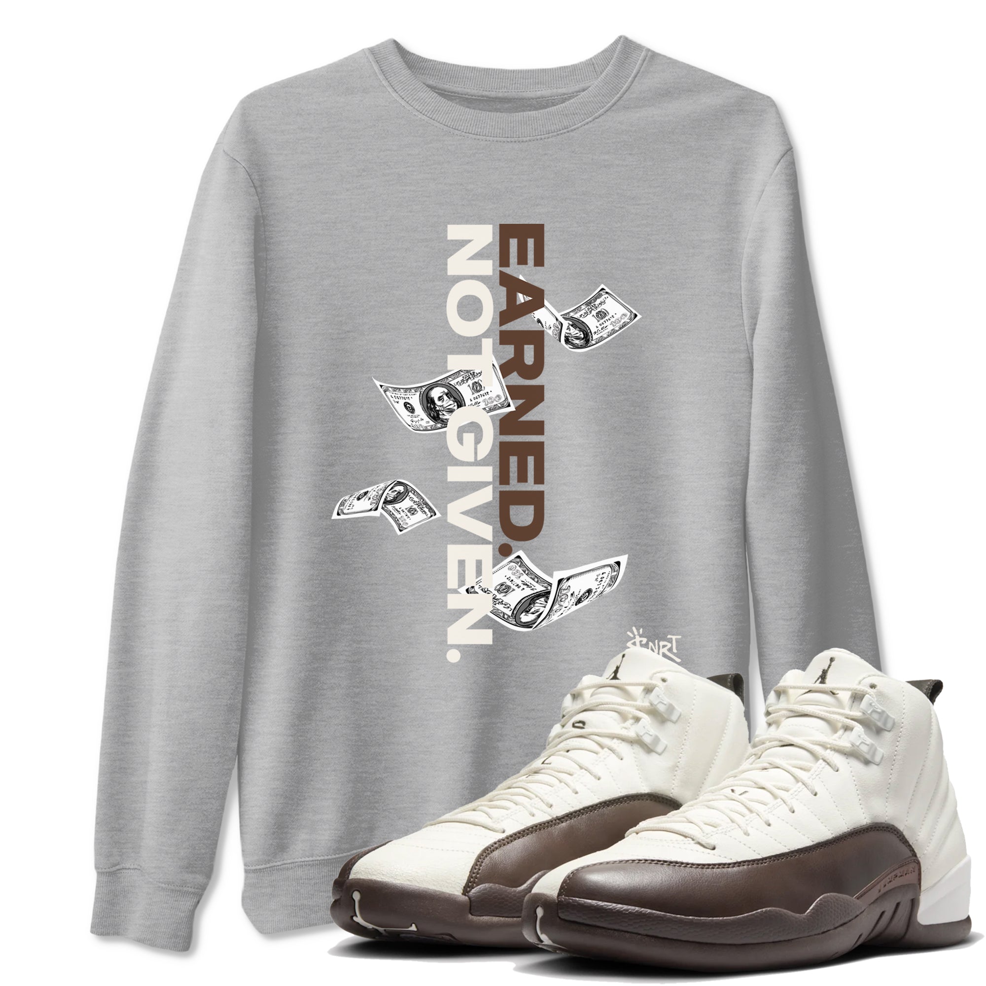 Earned Not Given snkmatch Tees - Air Jordan 12 Baroque Brown