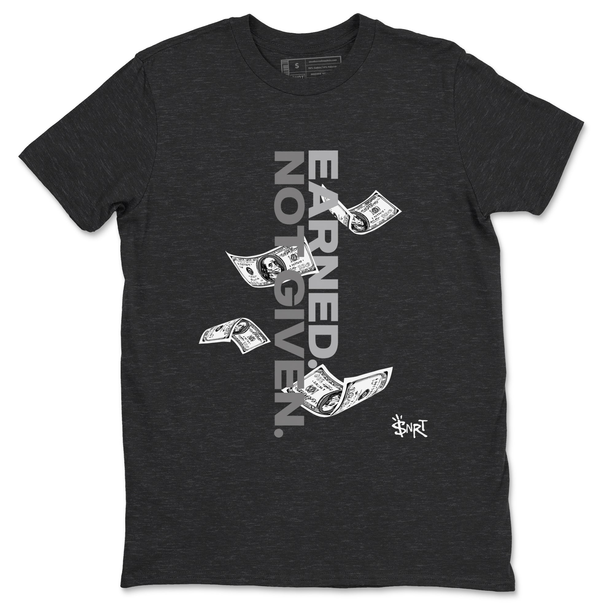 Earned Not Given snkmatch Tees - Air Jordan 12 Black Wolf Grey