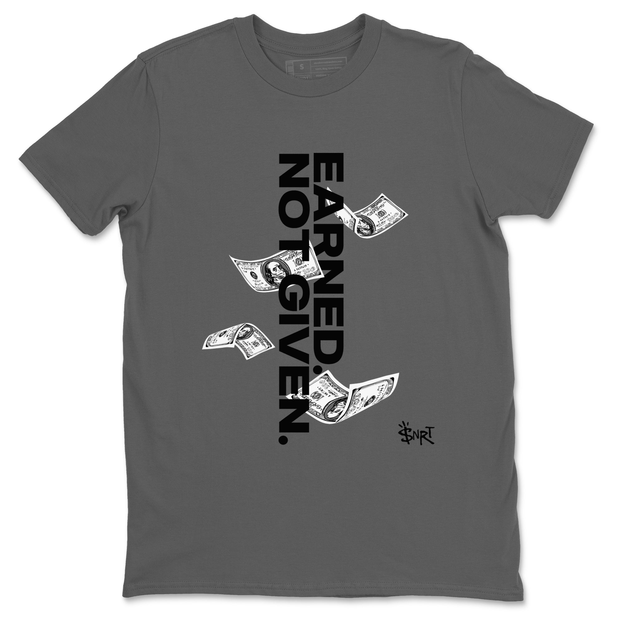 Earned Not Given snkmatch Tees - Air Jordan 12 Black Wolf Grey