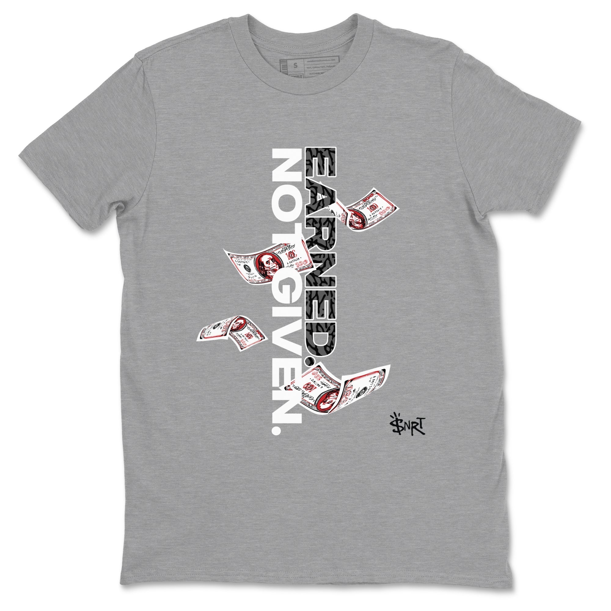 Earned Not Given snkmatch Tees - Air Jordan 3 Cement Grey