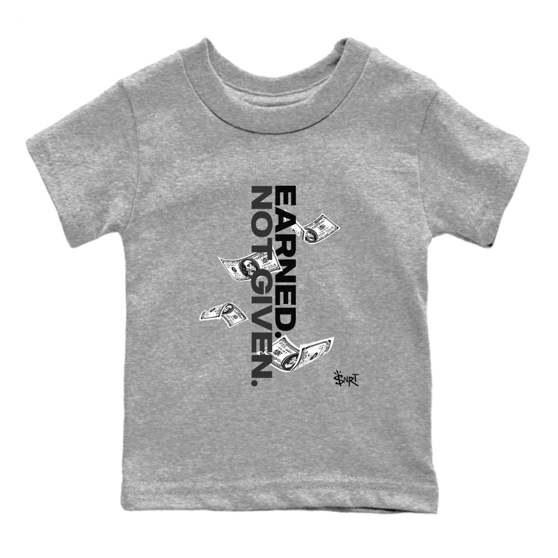 Earned Not Given snkmatch Tees Kids - Air Jordan 4 White Thunder