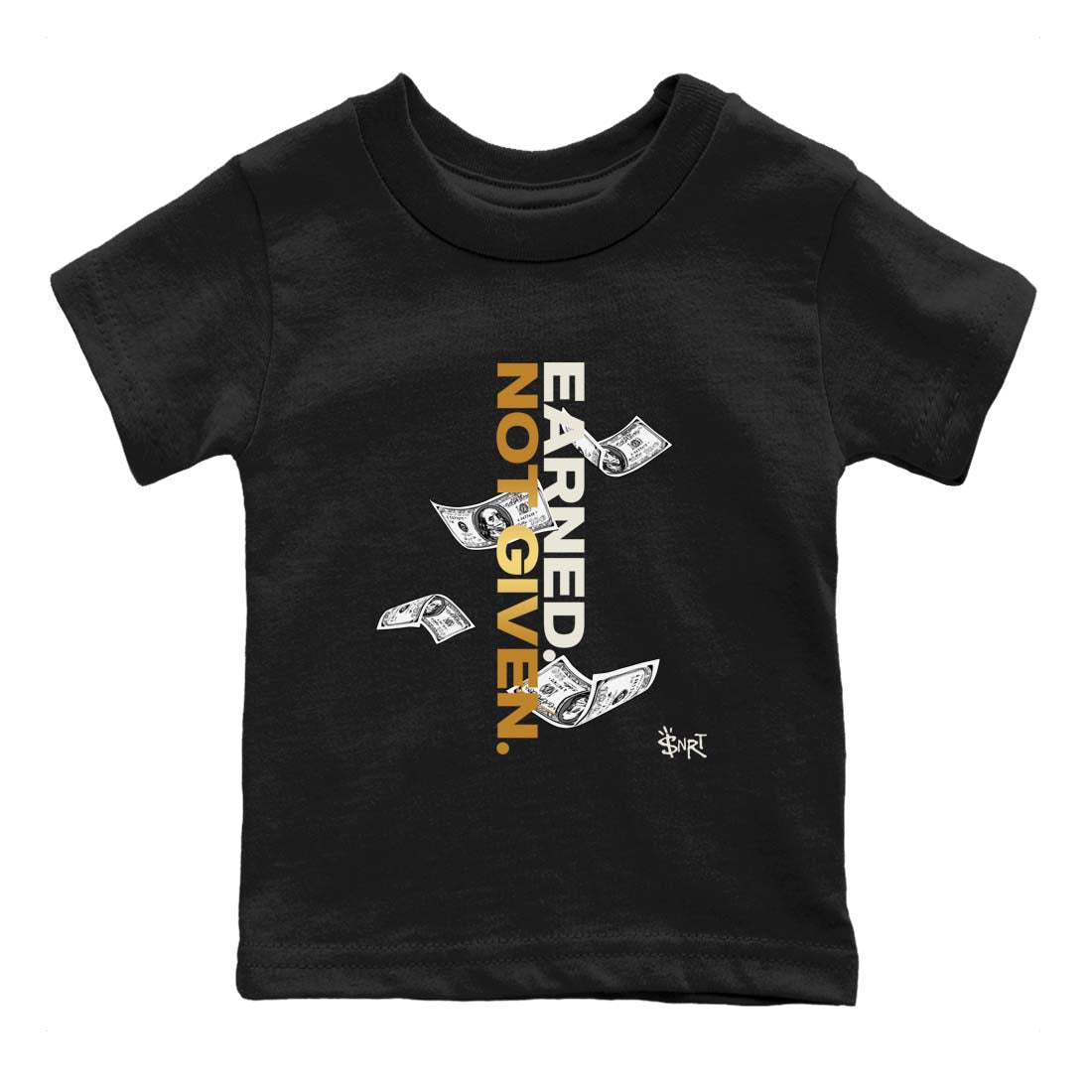 Earned Not Given snkmatch Tees Kids - Air Jordan 5 Golden Ticket