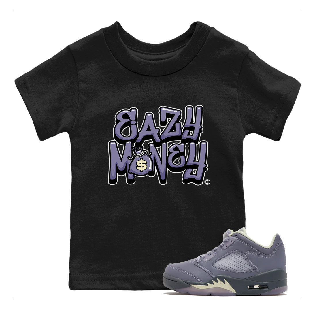 Easy Money Kids Tops - Air Jordan 5 Indigo Haze