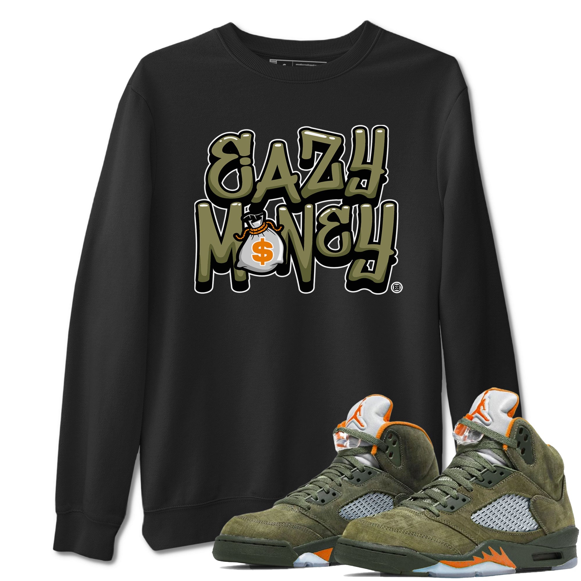 Easy Money snkmatch Tees - Air Jordan 5 Olive