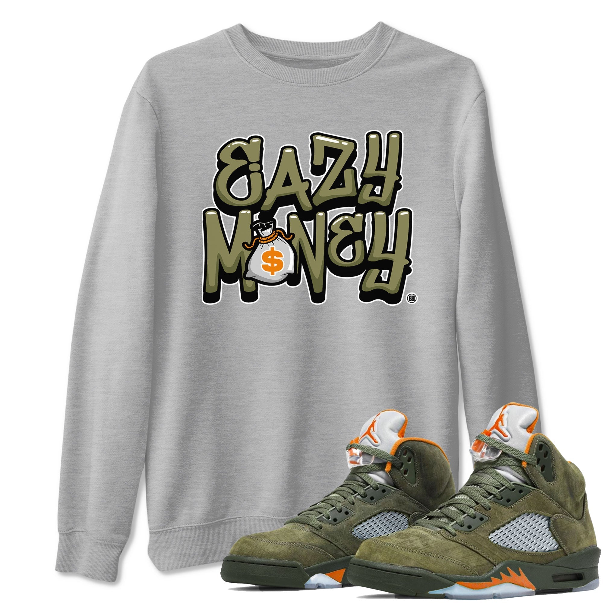 Easy Money snkmatch Tees - Air Jordan 5 Olive