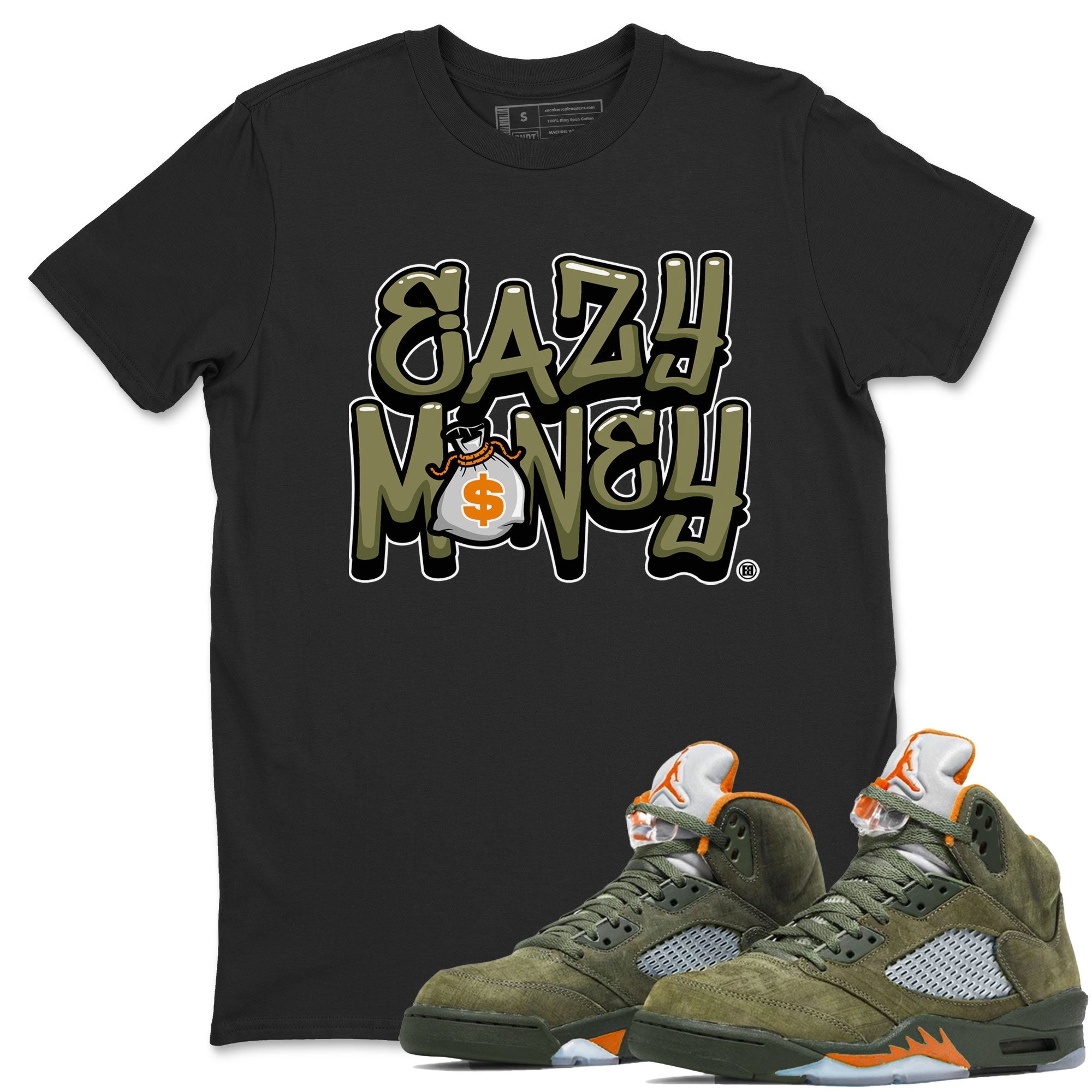 Easy Money snkmatch Tees - Air Jordan 5 Olive