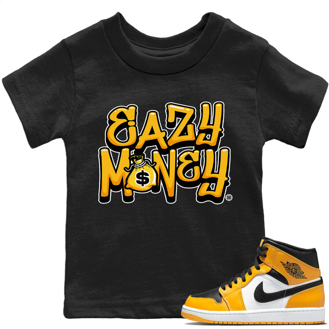 Easy Money Kids Tops - Air Jordan 1 Yellow Toe