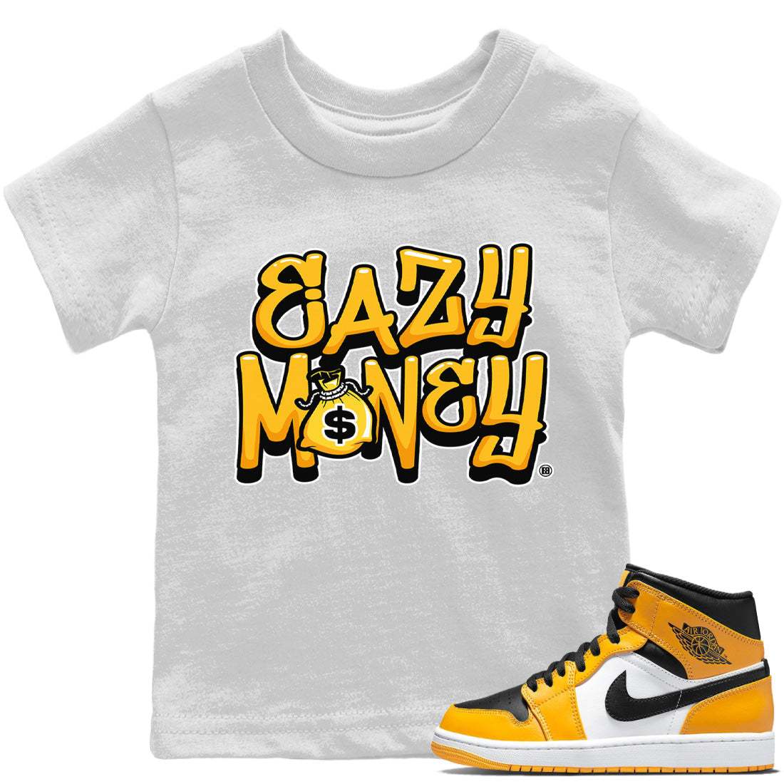 Easy Money Kids Tops - Air Jordan 1 Yellow Toe