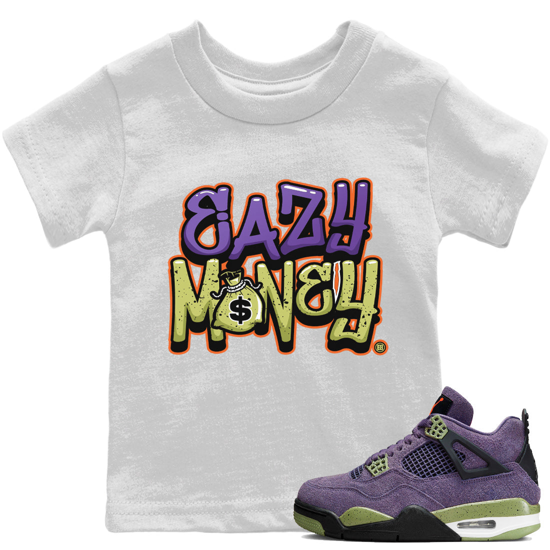 Easy Money Kids Tops - Air Jordan 4 Canyon Purple