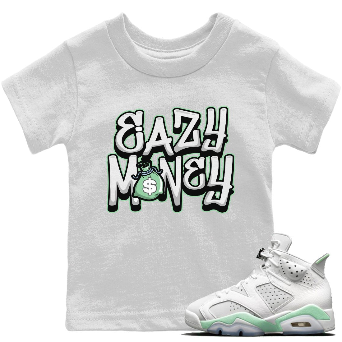 Easy Money Kids Tops - Air Jordan 6 Mint Foam