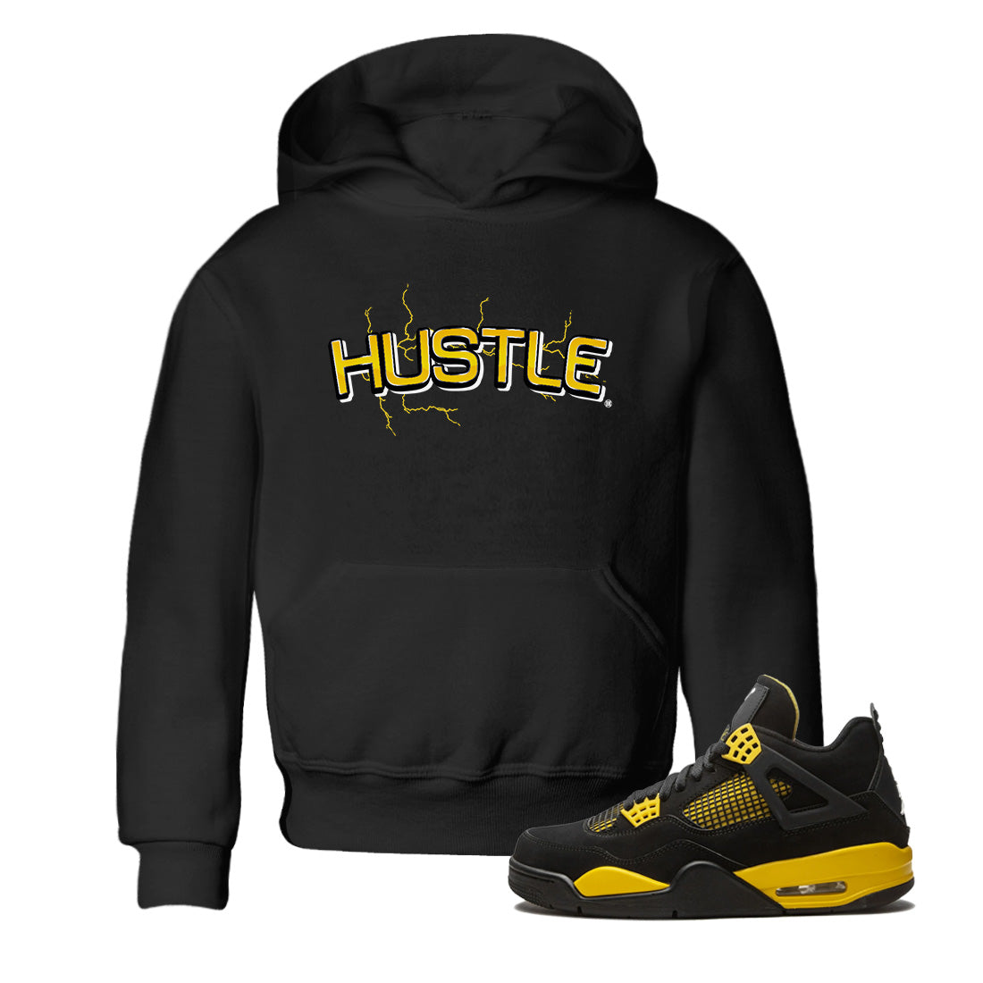 Electric Hustle Kids Tops - Air Jordan 4 Thunder