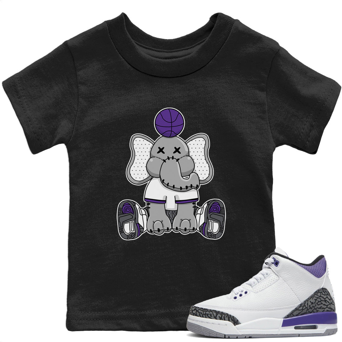 Elephant Doll Kids Tops - Air Jordan 3 Dark Iris