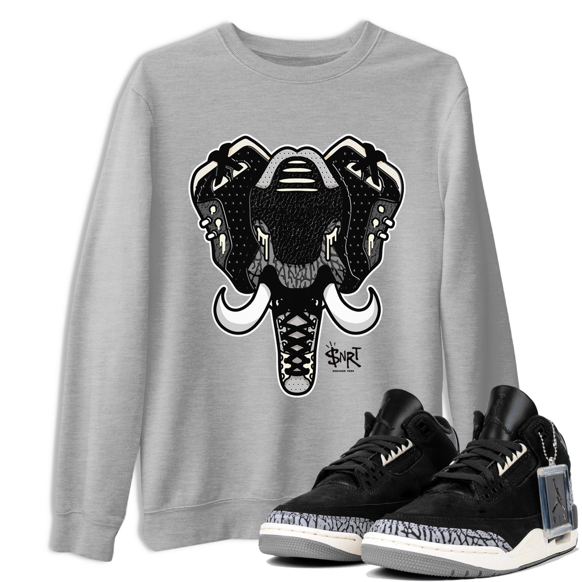 Elephant Symbol snkmatch Tee - Air Jordan 3 Off Noir