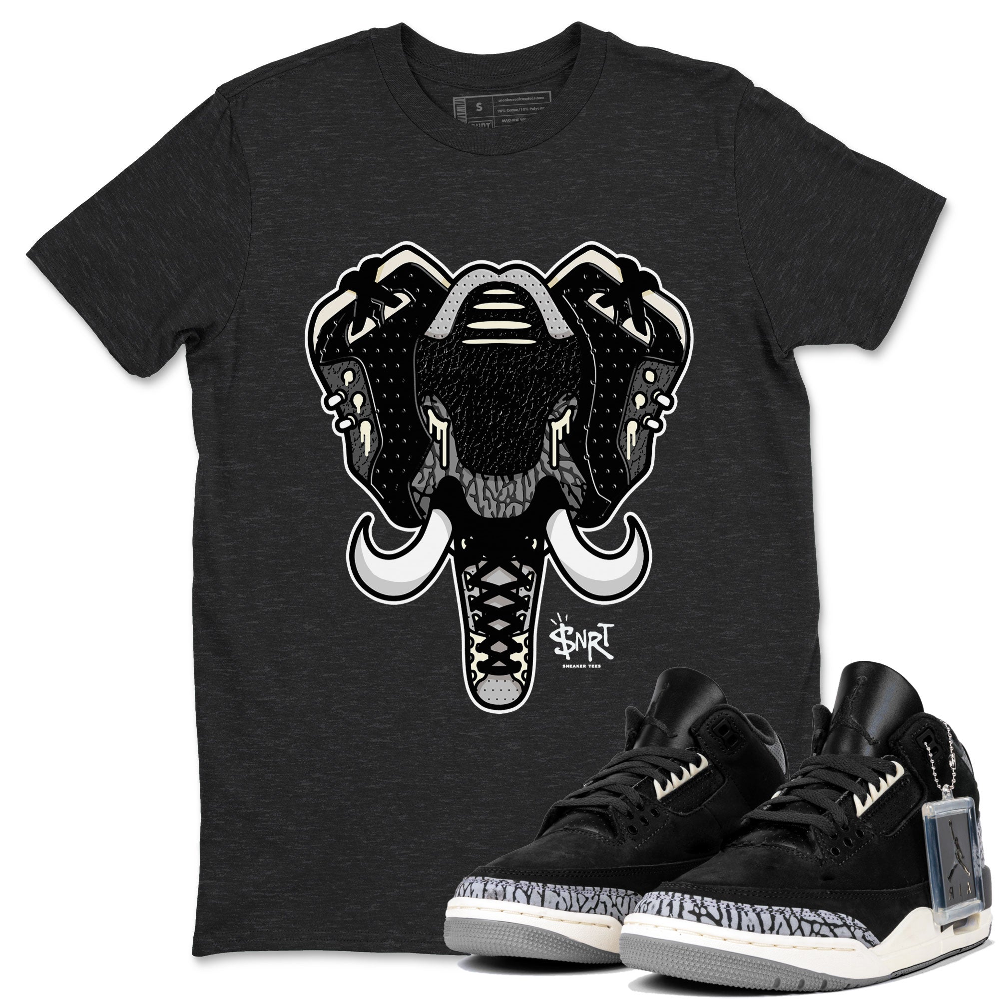 Elephant Symbol snkmatch Tee - Air Jordan 3 Off Noir