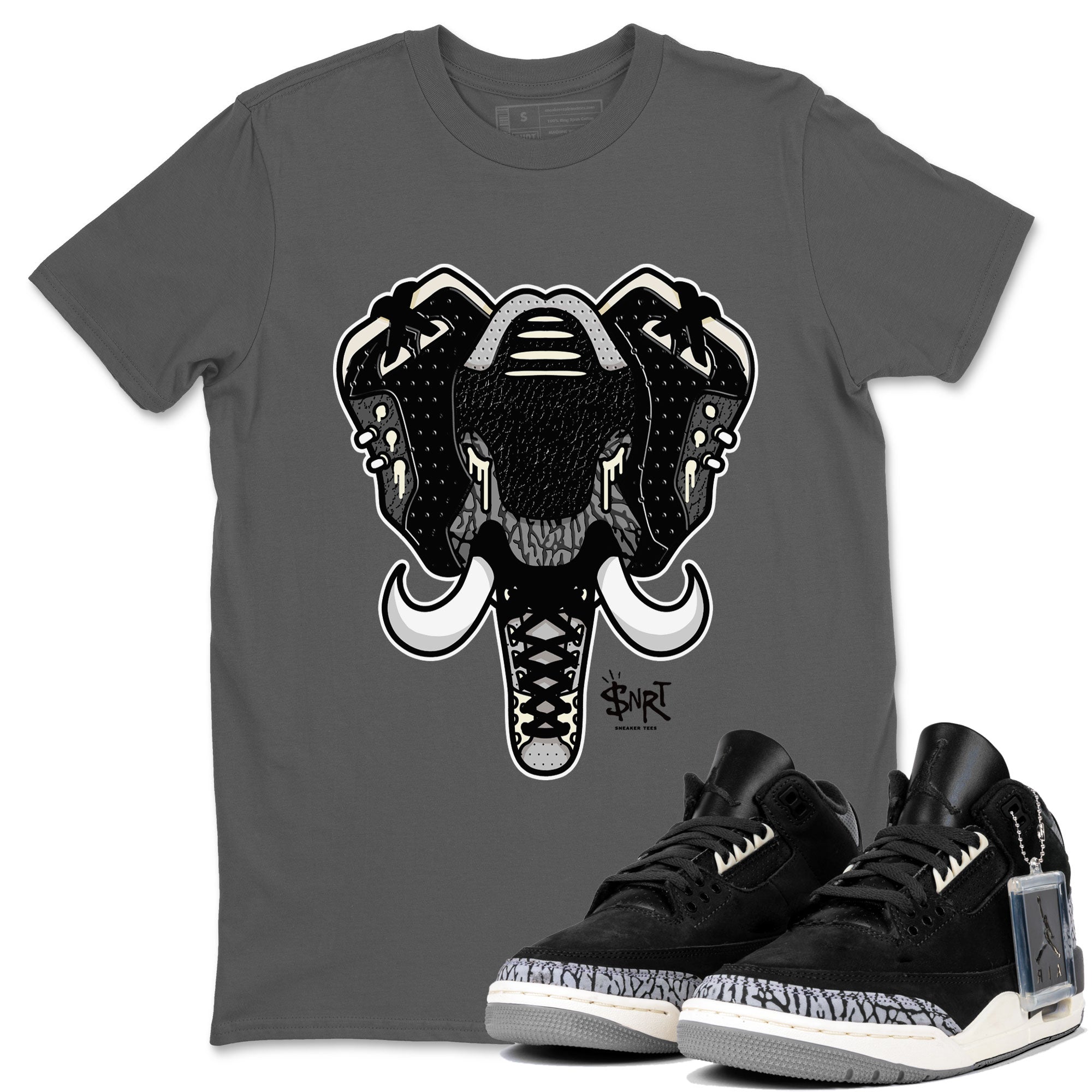 Elephant Symbol snkmatch Tee - Air Jordan 3 Off Noir