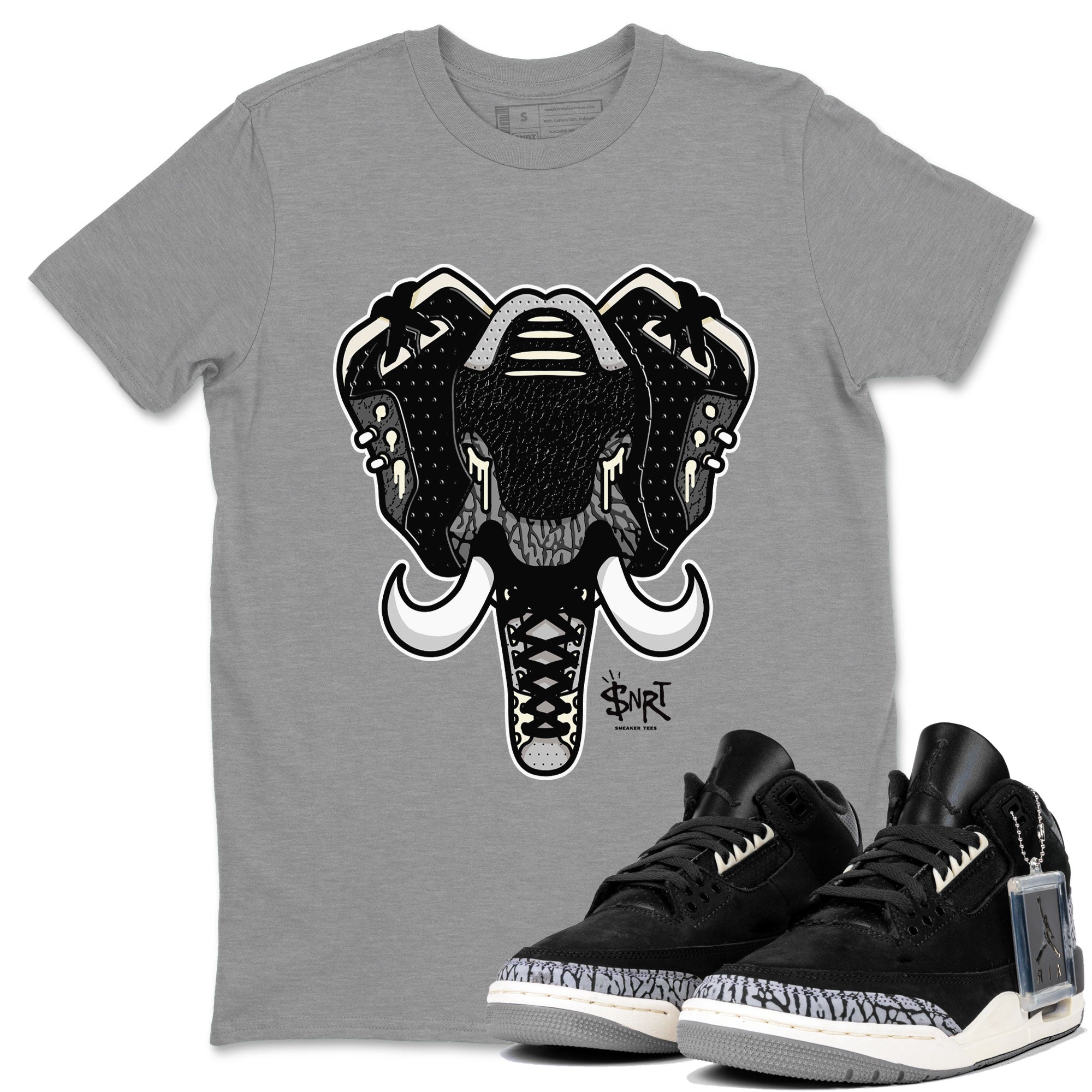 Elephant Symbol snkmatch Tee - Air Jordan 3 Off Noir