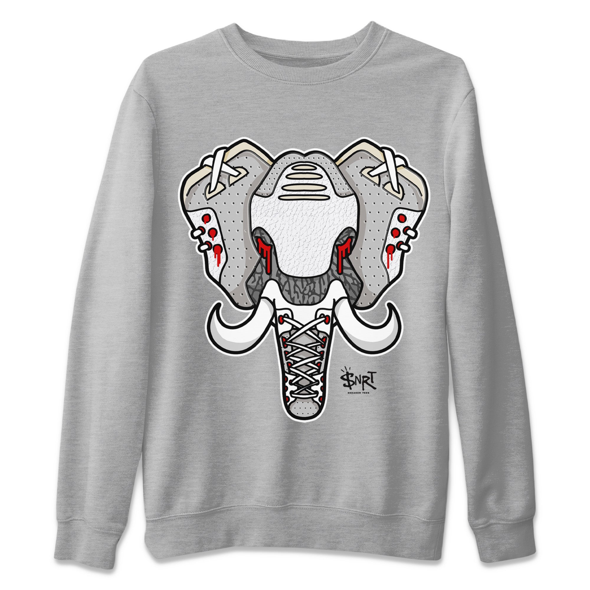 Elephant Symbol Unisex Tops - Air Jordan 3 White Cement