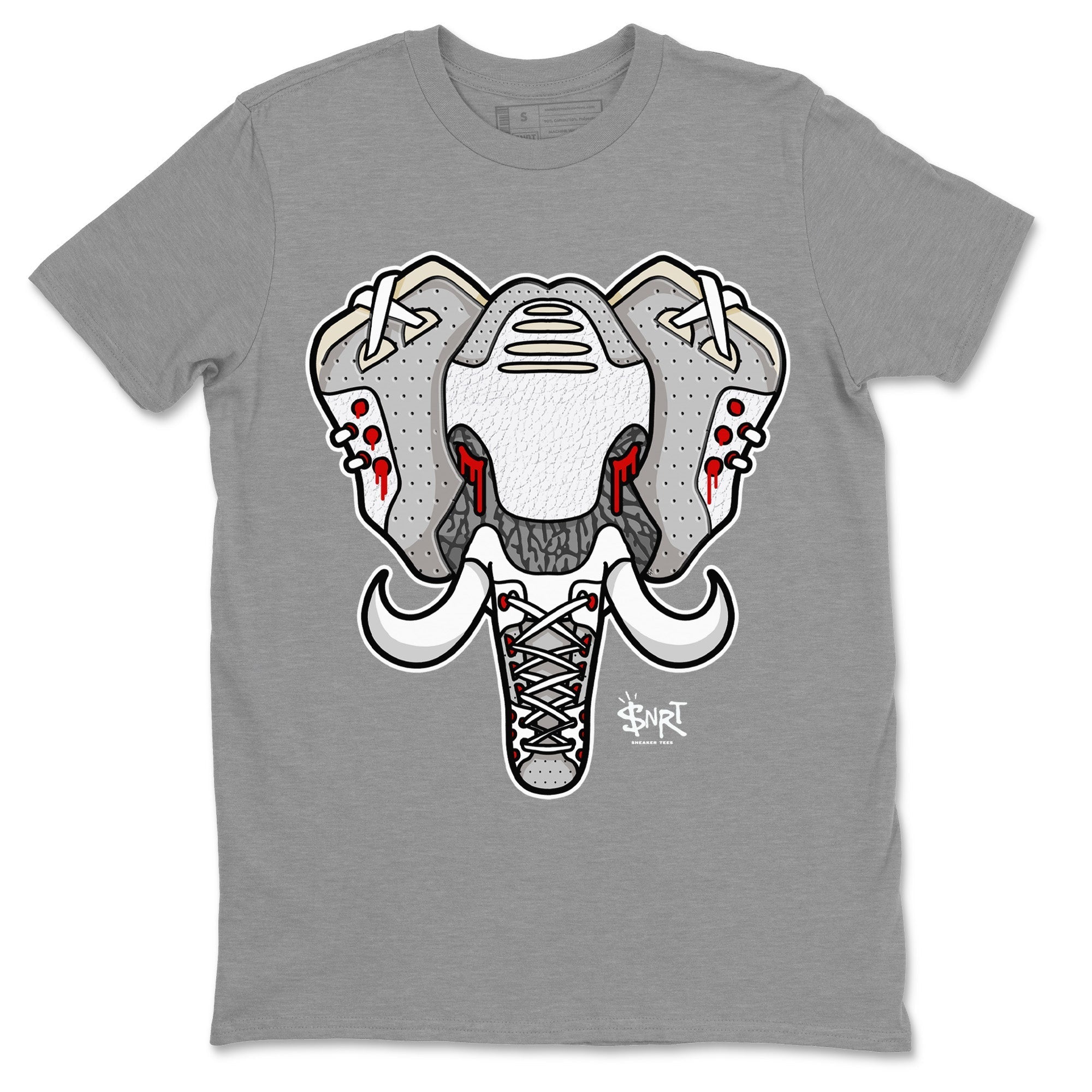 Elephant Symbol Unisex Tops - Air Jordan 3 White Cement