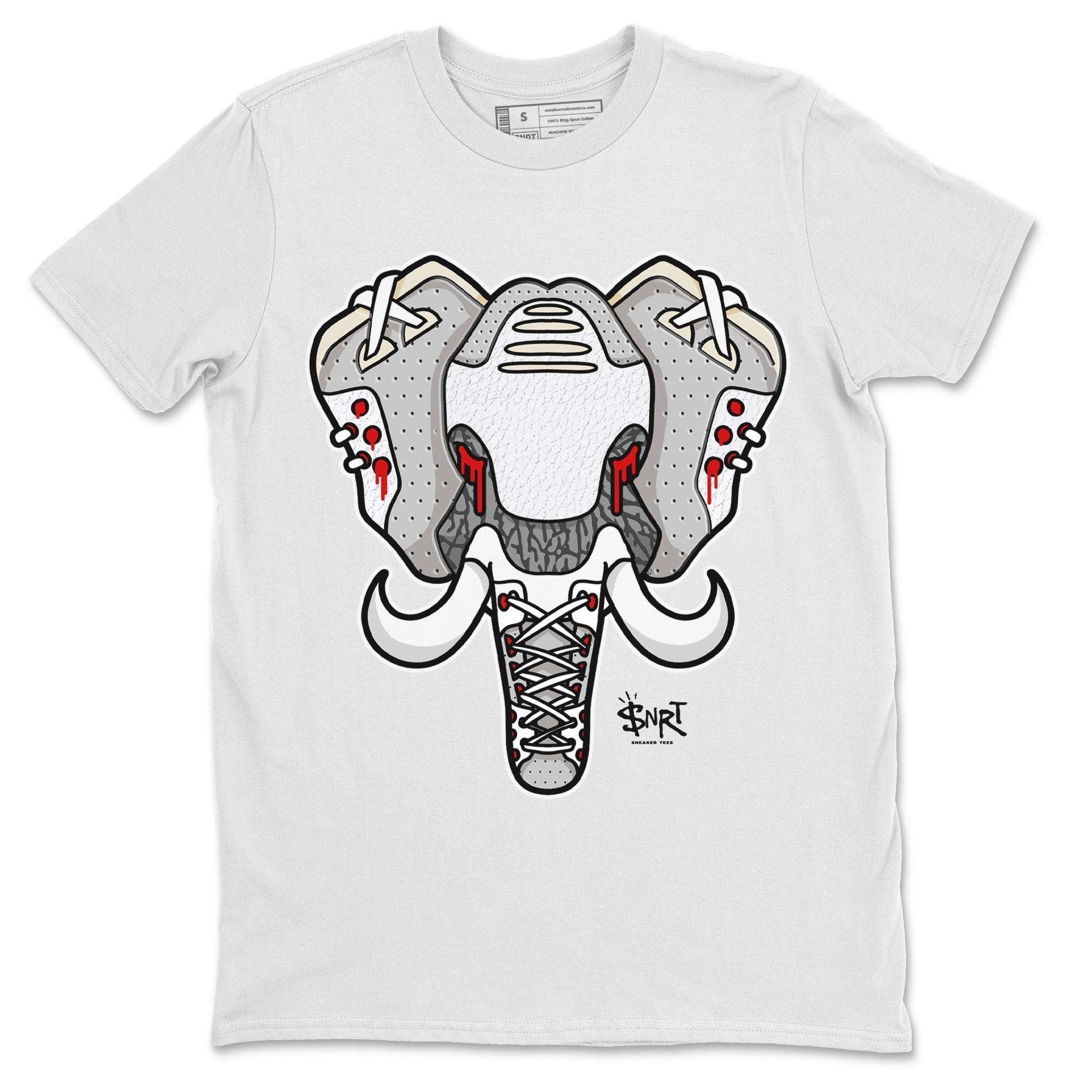 Elephant Symbol Unisex Tops - Air Jordan 3 White Cement