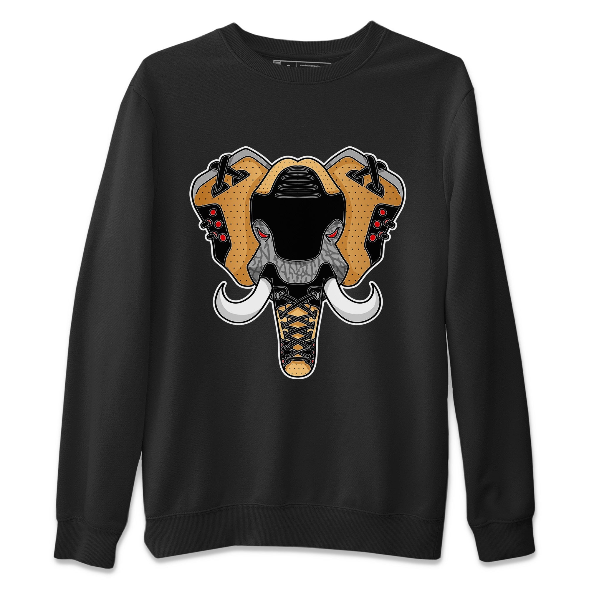 Elephant Symbol Unisex Tops - Air Jordan 3 Black Gold