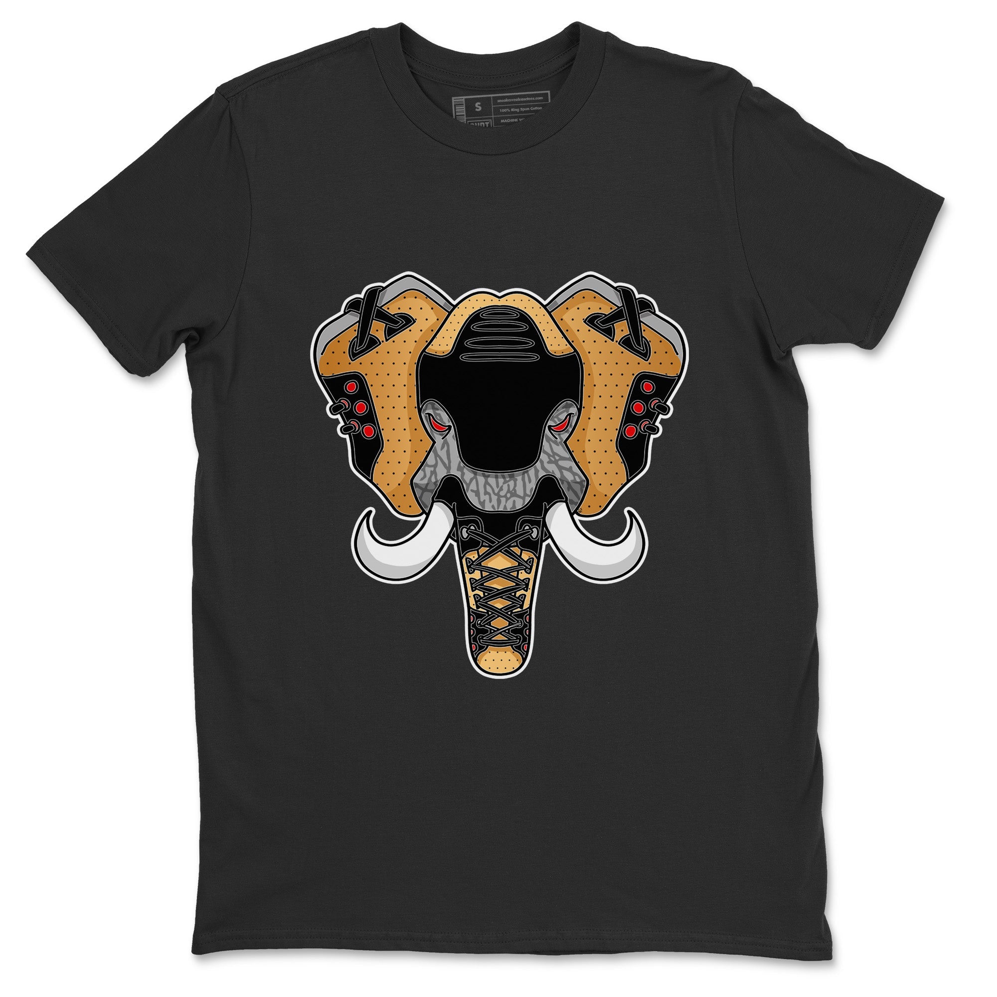 Elephant Symbol Unisex Tops - Air Jordan 3 Black Gold