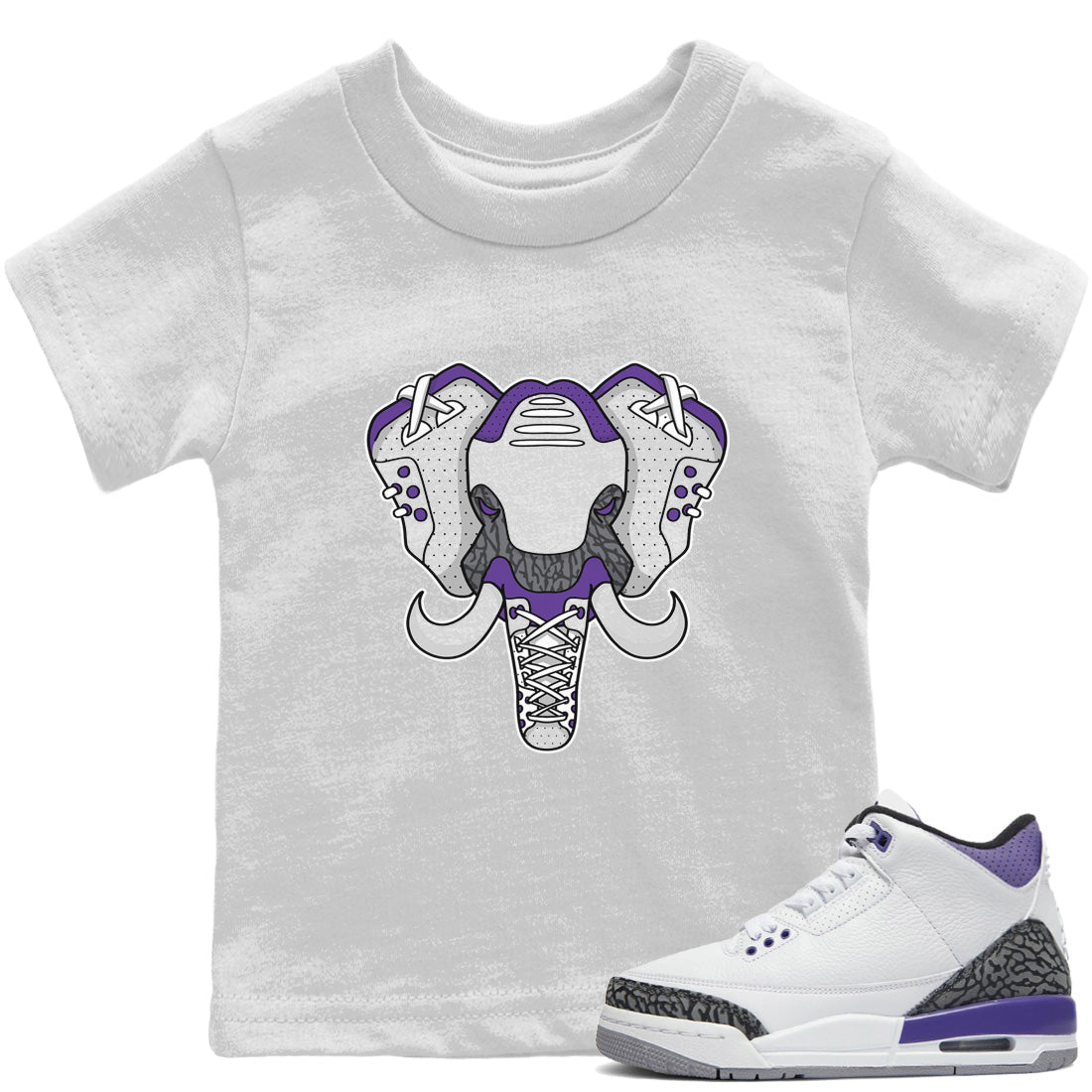 Elephant Symbol Kids Tops - Air Jordan 3 Dark Iris