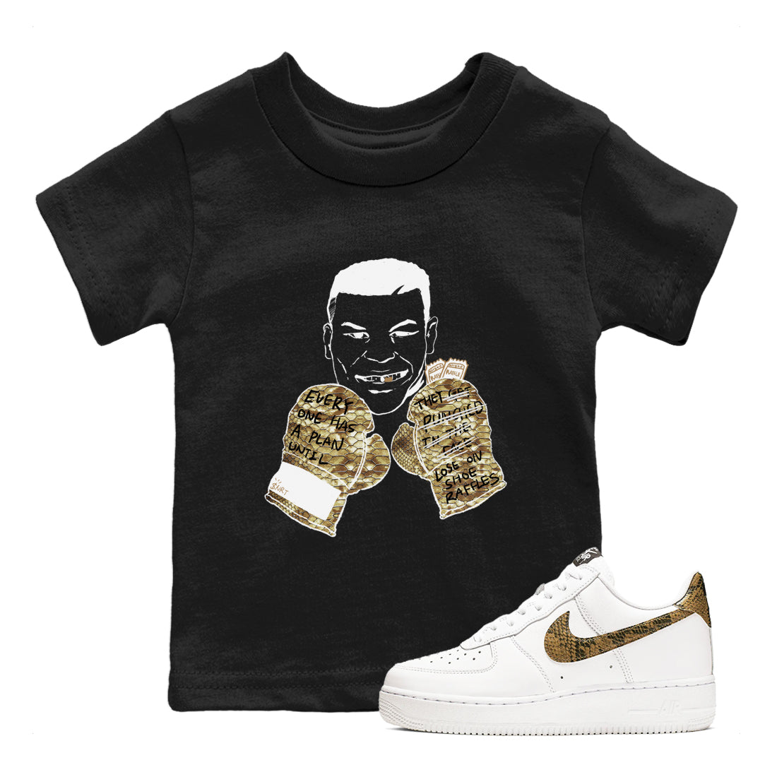 Everyone Has A Plan snkmatch Tees Kids - Air Force 1 Ivory Snake