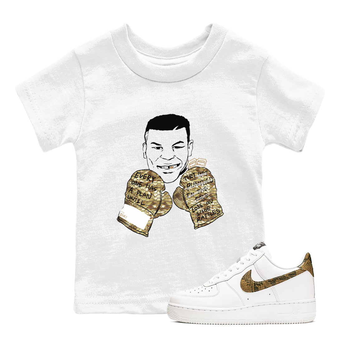 Everyone Has A Plan snkmatch Tees Kids - Air Force 1 Ivory Snake