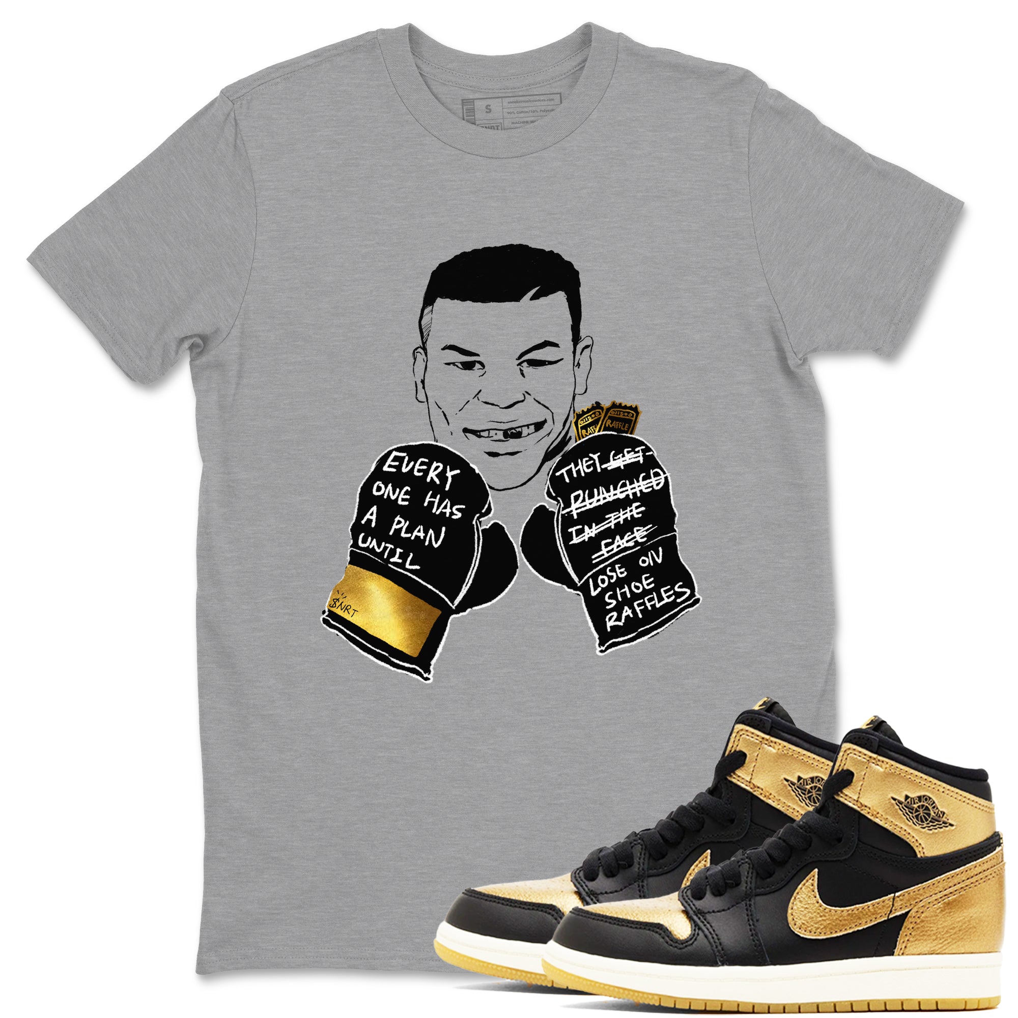 Everyone Has A Plan snkmatch Tees - Air Jordan 1 Black Metallic Gold